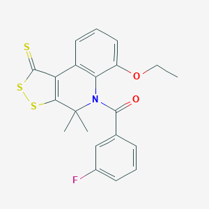 6-ethoxy-5-(3-fluorobenzoyl)-4,4-dimethyl-4,5-dihydro-1H-[1,2]dithiolo[3,4-c]quinoline-1-thione