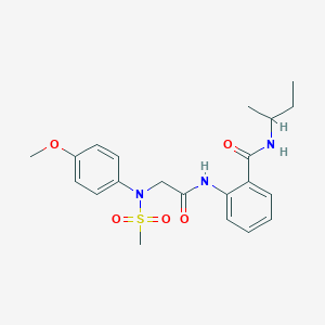 molecular formula C21H27N3O5S B4071295 N-(sec-butyl)-2-{[N-(4-methoxyphenyl)-N-(methylsulfonyl)glycyl]amino}benzamide 