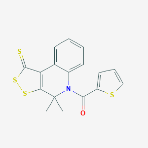 molecular formula C17H13NOS4 B407130 4,4-dimethyl-5-(2-thienylcarbonyl)-4,5-dihydro-1H-[1,2]dithiolo[3,4-c]quinoline-1-thione CAS No. 328069-01-8