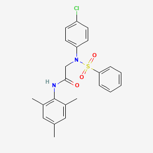 molecular formula C23H23ClN2O3S B4071320 N~2~-(4-chlorophenyl)-N~1~-mesityl-N~2~-(phenylsulfonyl)glycinamide 