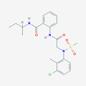 molecular formula C21H26ClN3O4S B4071330 N-(sec-butyl)-2-{[N-(3-chloro-2-methylphenyl)-N-(methylsulfonyl)glycyl]amino}benzamide 