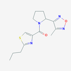 molecular formula C14H18N4O2S B4071338 3-methyl-4-{1-[(2-propyl-1,3-thiazol-4-yl)carbonyl]pyrrolidin-2-yl}-1,2,5-oxadiazole 