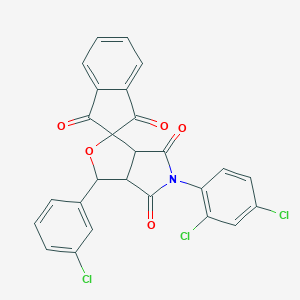 1-(3-chlorophenyl)-5-(2,4-dichlorophenyl)spiro[3a,6a-dihydro-1H-furo[3,4-c]pyrrole-3,2'-indene]-1',3',4,6-tetrone
