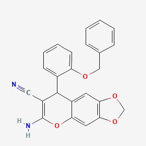 molecular formula C24H18N2O4 B4071357 6-amino-8-[2-(benzyloxy)phenyl]-8H-[1,3]dioxolo[4,5-g]chromene-7-carbonitrile 
