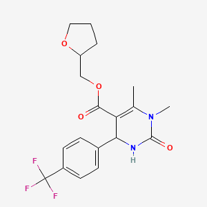 molecular formula C19H21F3N2O4 B4071379 tetrahydro-2-furanylmethyl 1,6-dimethyl-2-oxo-4-[4-(trifluoromethyl)phenyl]-1,2,3,4-tetrahydro-5-pyrimidinecarboxylate 