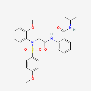 molecular formula C27H31N3O6S B4071388 N-(sec-butyl)-2-({N-(2-methoxyphenyl)-N-[(4-methoxyphenyl)sulfonyl]glycyl}amino)benzamide 