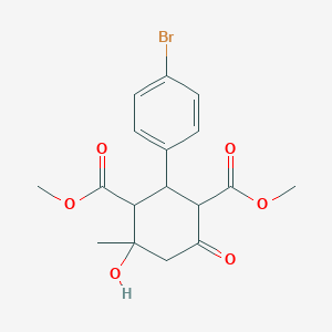 molecular formula C17H19BrO6 B407139 Dimethyl 2-(4-bromophenyl)-4-hydroxy-4-methyl-6-oxocyclohexane-1,3-dicarboxylate CAS No. 471260-00-1