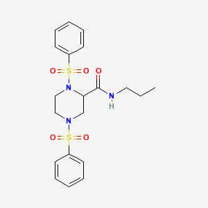 molecular formula C20H25N3O5S2 B4071399 1,4-bis(phenylsulfonyl)-N-propyl-2-piperazinecarboxamide 