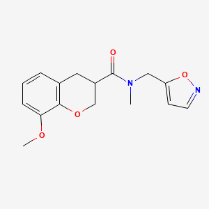 molecular formula C16H18N2O4 B4071403 N-(isoxazol-5-ylmethyl)-8-methoxy-N-methylchromane-3-carboxamide 