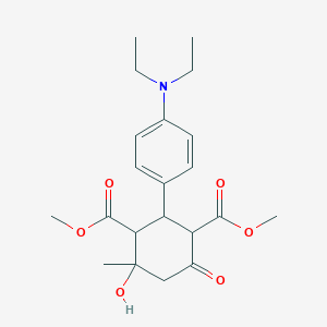 Dimethyl 2-[4-(diethylamino)phenyl]-4-hydroxy-4-methyl-6-oxocyclohexane-1,3-dicarboxylate