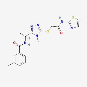 3-methyl-N-[1-(4-methyl-5-{[2-oxo-2-(1,3-thiazol-2-ylamino)ethyl]thio}-4H-1,2,4-triazol-3-yl)ethyl]benzamide