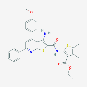 Ethyl 2-({[3-amino-4-(4-methoxyphenyl)-6-phenylthieno[2,3-b]pyridin-2-yl]carbonyl}amino)-4,5-dimethyl-3-thiophenecarboxylate