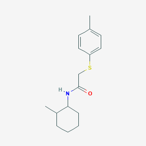 molecular formula C16H23NOS B4071423 N-(2-methylcyclohexyl)-2-[(4-methylphenyl)thio]acetamide 