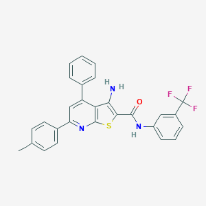 molecular formula C28H20F3N3OS B407143 3-amino-6-(4-methylphenyl)-4-phenyl-N-[3-(trifluoromethyl)phenyl]thieno[2,3-b]pyridine-2-carboxamide 