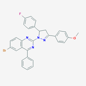 6-bromo-2-[5-(4-fluorophenyl)-3-(4-methoxyphenyl)-4,5-dihydro-1H-pyrazol-1-yl]-4-phenylquinazoline
