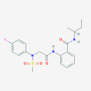 molecular formula C20H24IN3O4S B4071483 N-(sec-butyl)-2-{[N-(4-iodophenyl)-N-(methylsulfonyl)glycyl]amino}benzamide 