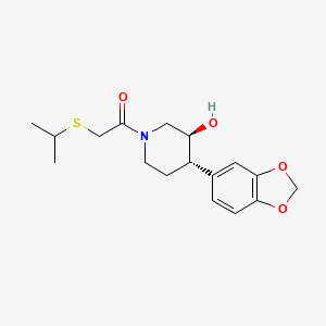 molecular formula C17H23NO4S B4071500 (3S*,4S*)-4-(1,3-benzodioxol-5-yl)-1-[(isopropylthio)acetyl]piperidin-3-ol 