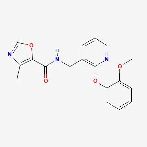 molecular formula C18H17N3O4 B4071503 N-{[2-(2-methoxyphenoxy)-3-pyridinyl]methyl}-4-methyl-1,3-oxazole-5-carboxamide 