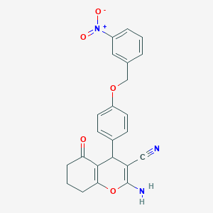 molecular formula C23H19N3O5 B4071512 2-amino-4-{4-[(3-nitrobenzyl)oxy]phenyl}-5-oxo-5,6,7,8-tetrahydro-4H-chromene-3-carbonitrile 