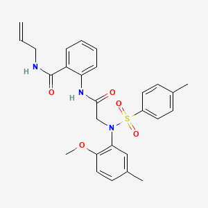 molecular formula C27H29N3O5S B4071526 N-allyl-2-({N-(2-methoxy-5-methylphenyl)-N-[(4-methylphenyl)sulfonyl]glycyl}amino)benzamide 