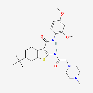 molecular formula C28H40N4O4S B4071528 6-tert-butyl-N-(2,4-dimethoxyphenyl)-2-{[(4-methyl-1-piperazinyl)acetyl]amino}-4,5,6,7-tetrahydro-1-benzothiophene-3-carboxamide 