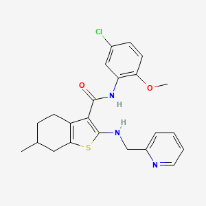 molecular formula C23H24ClN3O2S B4071532 N-(5-chloro-2-methoxyphenyl)-6-methyl-2-[(2-pyridinylmethyl)amino]-4,5,6,7-tetrahydro-1-benzothiophene-3-carboxamide 