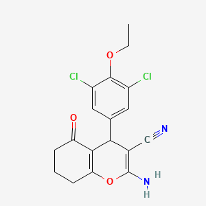 molecular formula C18H16Cl2N2O3 B4071533 2-amino-4-(3,5-dichloro-4-ethoxyphenyl)-5-oxo-5,6,7,8-tetrahydro-4H-chromene-3-carbonitrile 