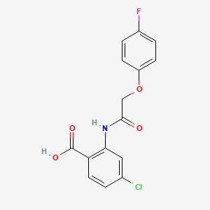 molecular formula C15H11ClFNO4 B4071537 4-chloro-2-{[(4-fluorophenoxy)acetyl]amino}benzoic acid 