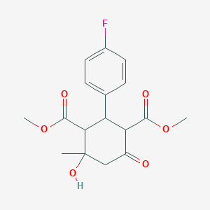 molecular formula C17H19FO6 B407154 Dimethyl 2-(4-fluorophenyl)-4-hydroxy-4-methyl-6-oxocyclohexane-1,3-dicarboxylate 