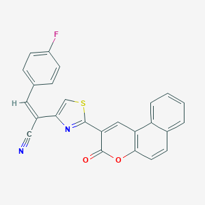 molecular formula C25H13FN2O2S B407155 3-(4-fluorophenyl)-2-[2-(3-oxo-3H-benzo[f]chromen-2-yl)-1,3-thiazol-4-yl]acrylonitrile 