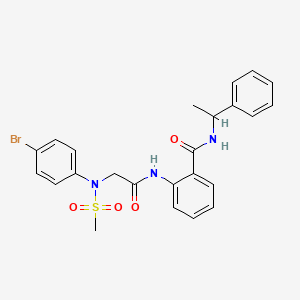 molecular formula C24H24BrN3O4S B4071560 2-{[N-(4-bromophenyl)-N-(methylsulfonyl)glycyl]amino}-N-(1-phenylethyl)benzamide 