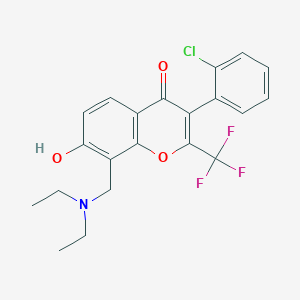 molecular formula C21H19ClF3NO3 B4071568 3-(2-chlorophenyl)-8-[(diethylamino)methyl]-7-hydroxy-2-(trifluoromethyl)-4H-chromen-4-one 