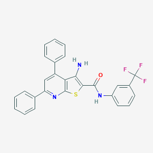 molecular formula C27H18F3N3OS B407157 3-amino-4,6-diphenyl-N-[3-(trifluoromethyl)phenyl]thieno[2,3-b]pyridine-2-carboxamide 