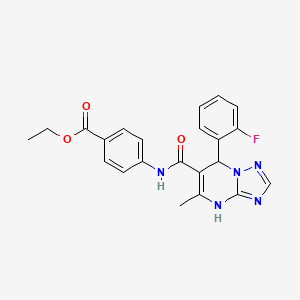 molecular formula C22H20FN5O3 B4071588 ethyl 4-({[7-(2-fluorophenyl)-5-methyl-4,7-dihydro[1,2,4]triazolo[1,5-a]pyrimidin-6-yl]carbonyl}amino)benzoate 
