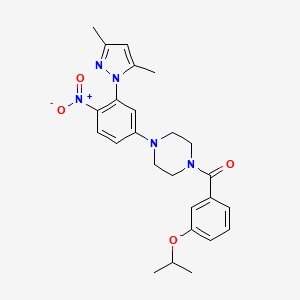 molecular formula C25H29N5O4 B4071608 1-[3-(3,5-dimethyl-1H-pyrazol-1-yl)-4-nitrophenyl]-4-(3-isopropoxybenzoyl)piperazine 