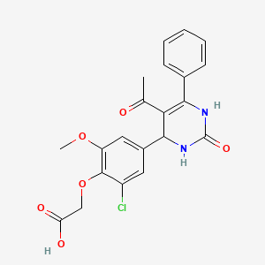 molecular formula C21H19ClN2O6 B4071609 [4-(5-acetyl-2-oxo-6-phenyl-1,2,3,4-tetrahydro-4-pyrimidinyl)-2-chloro-6-methoxyphenoxy]acetic acid 