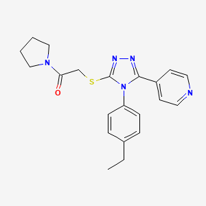 molecular formula C21H23N5OS B4071621 4-(4-(4-ethylphenyl)-5-{[2-oxo-2-(1-pyrrolidinyl)ethyl]thio}-4H-1,2,4-triazol-3-yl)pyridine 