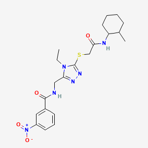 molecular formula C21H28N6O4S B4071628 N-{[4-ethyl-5-({2-[(2-methylcyclohexyl)amino]-2-oxoethyl}thio)-4H-1,2,4-triazol-3-yl]methyl}-3-nitrobenzamide 