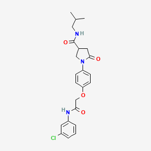 molecular formula C23H26ClN3O4 B4071629 1-(4-{2-[(3-chlorophenyl)amino]-2-oxoethoxy}phenyl)-N-isobutyl-5-oxo-3-pyrrolidinecarboxamide 