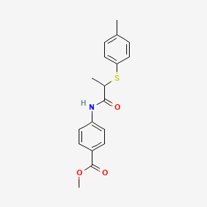 molecular formula C18H19NO3S B4071633 methyl 4-({2-[(4-methylphenyl)thio]propanoyl}amino)benzoate 
