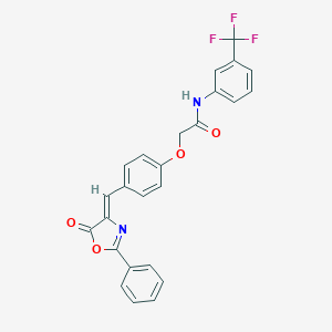 2-{4-[(5-oxo-2-phenyl-1,3-oxazol-4(5H)-ylidene)methyl]phenoxy}-N-[3-(trifluoromethyl)phenyl]acetamide