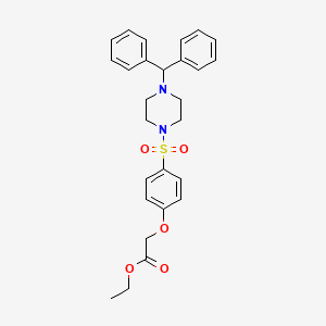 molecular formula C27H30N2O5S B4071642 ethyl (4-{[4-(diphenylmethyl)-1-piperazinyl]sulfonyl}phenoxy)acetate 