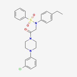 molecular formula C26H28ClN3O3S B4071660 N-{2-[4-(3-Chloro-phenyl)-piperazin-1-yl]-2-oxo-ethyl}-N-(4-ethyl-phenyl)-benzenesulfonamide 