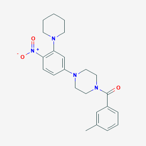 molecular formula C23H28N4O3 B4071666 1-(3-methylbenzoyl)-4-[4-nitro-3-(1-piperidinyl)phenyl]piperazine 