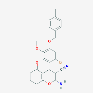 2-amino-4-{2-bromo-5-methoxy-4-[(4-methylbenzyl)oxy]phenyl}-5-oxo-5,6,7,8-tetrahydro-4H-chromene-3-carbonitrile