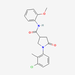 molecular formula C19H19ClN2O3 B4071678 1-(3-chloro-2-methylphenyl)-N-(2-methoxyphenyl)-5-oxo-3-pyrrolidinecarboxamide 