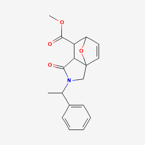 molecular formula C18H19NO4 B4071695 methyl 4-oxo-3-(1-phenylethyl)-10-oxa-3-azatricyclo[5.2.1.0~1,5~]dec-8-ene-6-carboxylate 