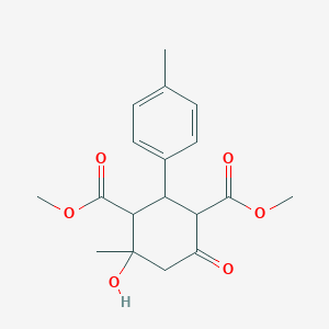 molecular formula C18H22O6 B407171 Dimethyl 4-hydroxy-4-methyl-2-(4-methylphenyl)-6-oxocyclohexane-1,3-dicarboxylate CAS No. 142592-13-0