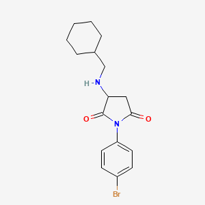 molecular formula C17H21BrN2O2 B4071711 1-(4-bromophenyl)-3-[(cyclohexylmethyl)amino]-2,5-pyrrolidinedione 