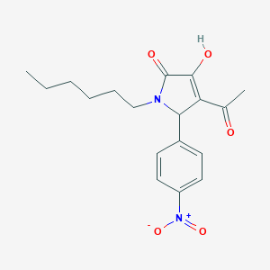 4-acetyl-1-hexyl-3-hydroxy-5-{4-nitrophenyl}-1,5-dihydro-2H-pyrrol-2-one